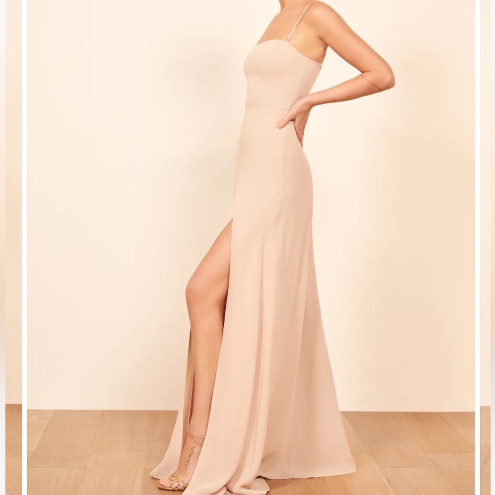 Reformation Ingrid Dress in Champagne - Picture 2 of 14
